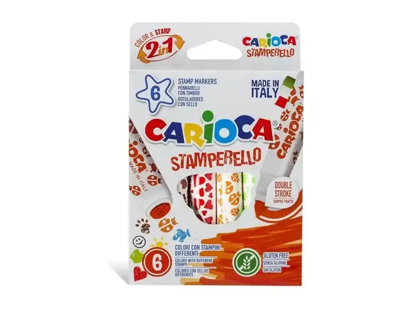 Marcador Carioca Stamperello Marcador + Sello X6 Colores