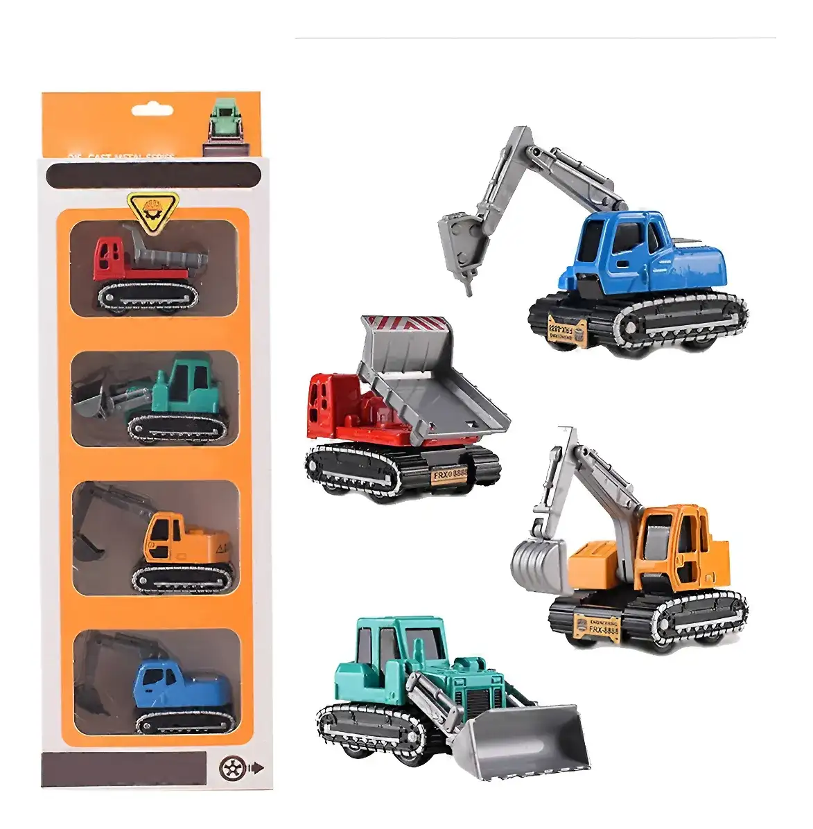 Set 4 Vehículos De Construcción Plástico 3+ Años
