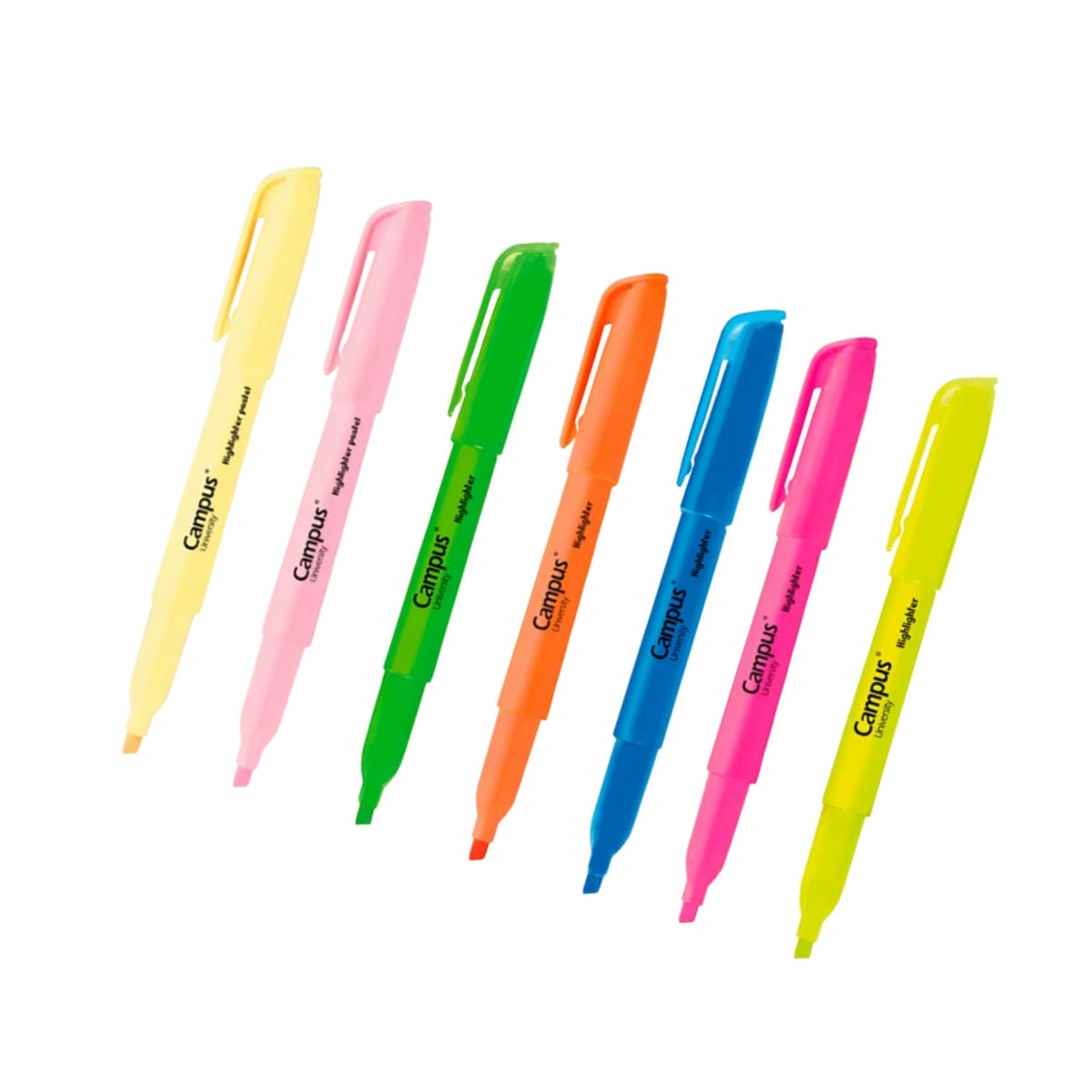 Set 10 Marcador Resaltador Fluorescente Campus Biselado 1-4 mm