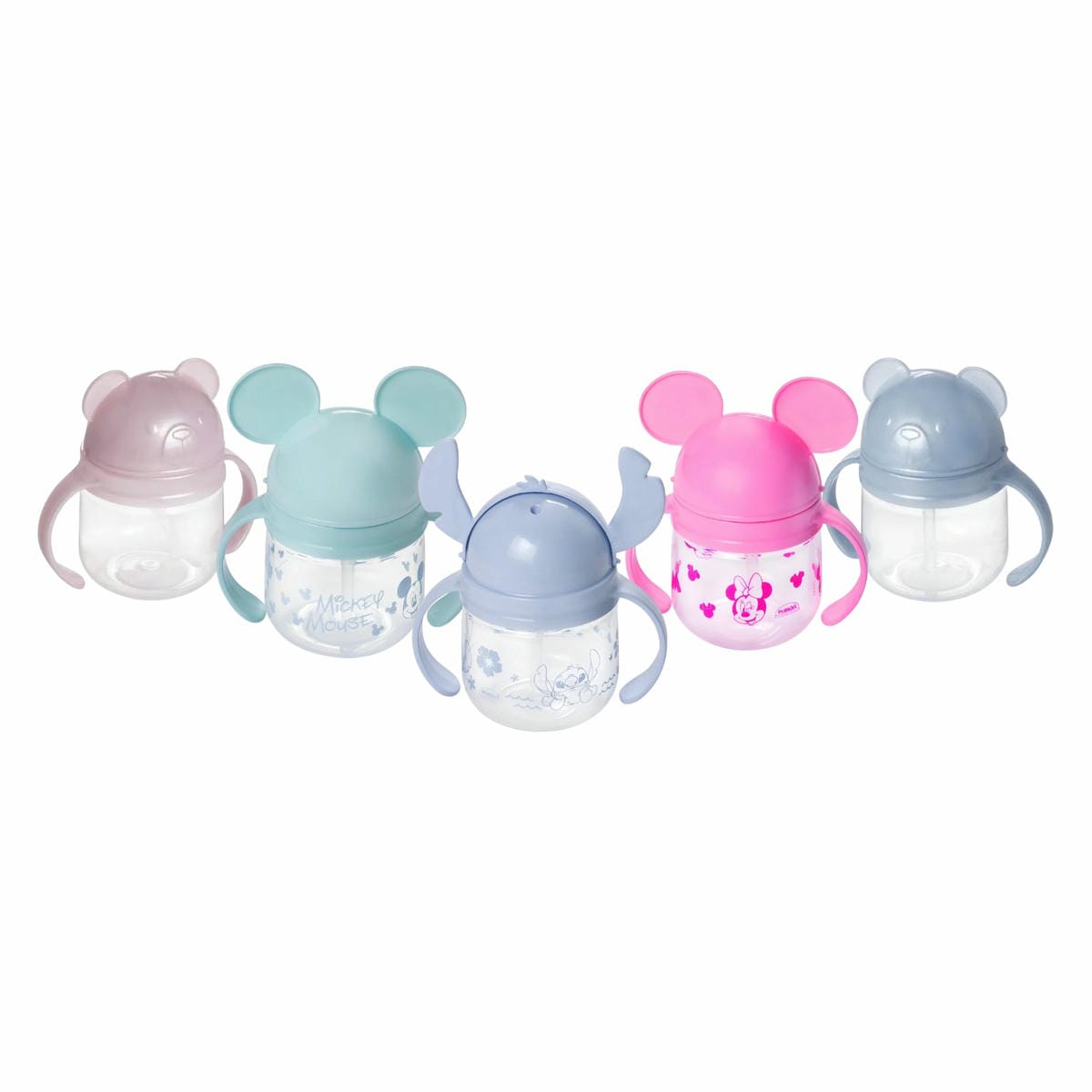 Vaso Entrenador 260 Ml Con Pajita Tapa Orejas Varios Diseños