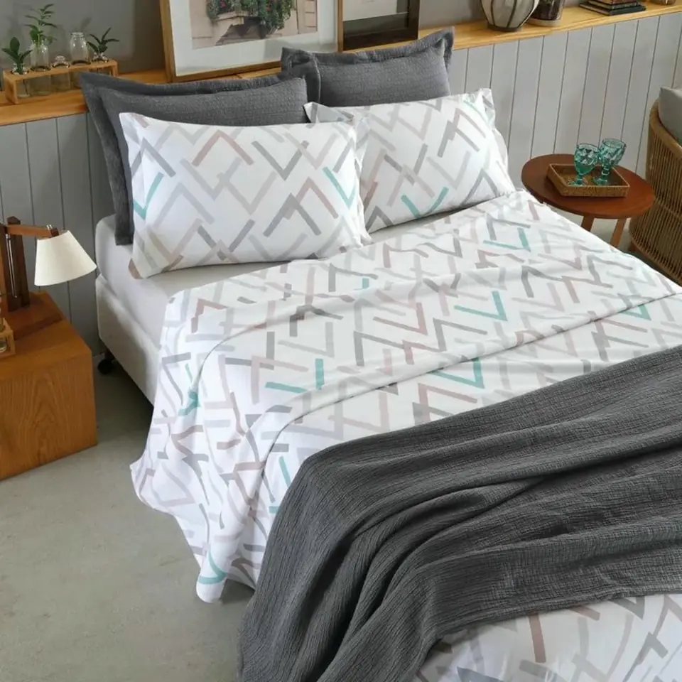 Juego Sábanas Ambar Queen / Somier 100%algodón 150 H Estampada Döhler