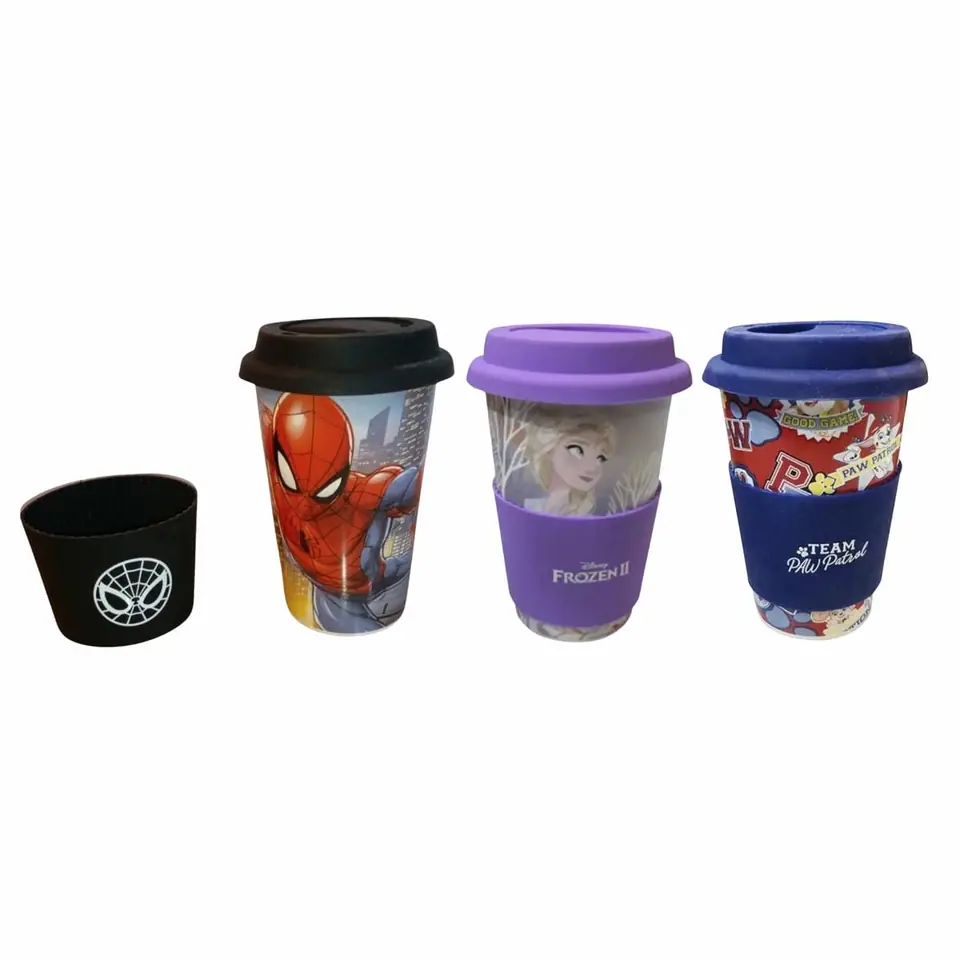 Taza De Cerámica Y Tapa Cafe Bebidas Caliente Varios Personajes