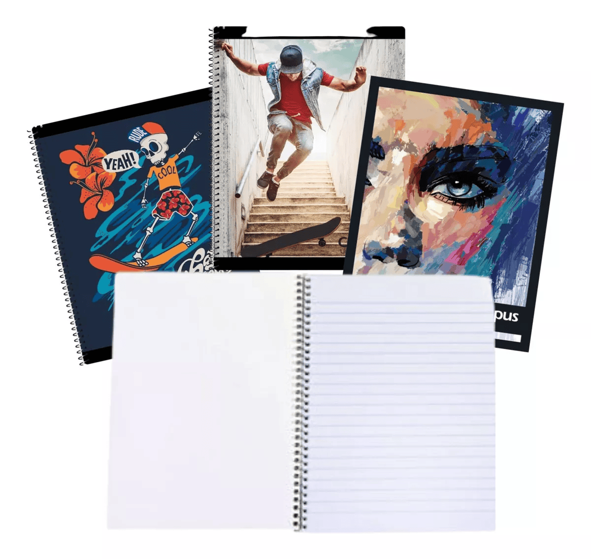 Cuaderno Campus 48 Hojas Espiral Rayado Escolar Tapa Flex 17 X 22