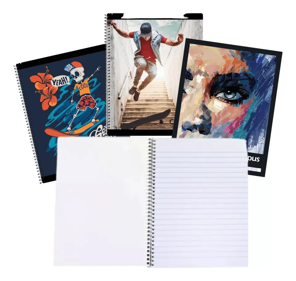 Cuaderno Campus 96 Hojas Espiral Rayado Escolar Tapa Flex 17 X 22