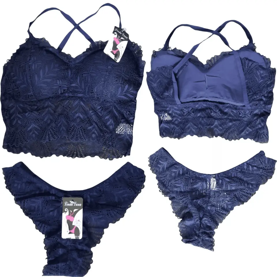 Conjunto Sosten / Soutien + Bikini Con Encaje Sexy Lencería