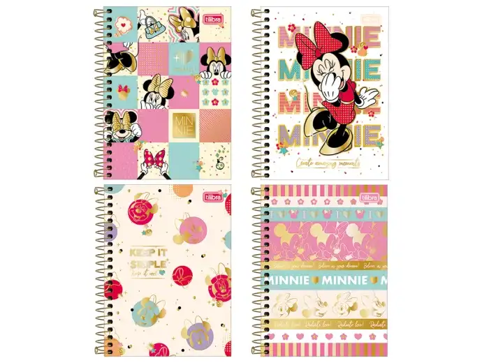 Cuadernola Tilibra Minnie Mouse Tapa Dura Raya Espiral 80 H