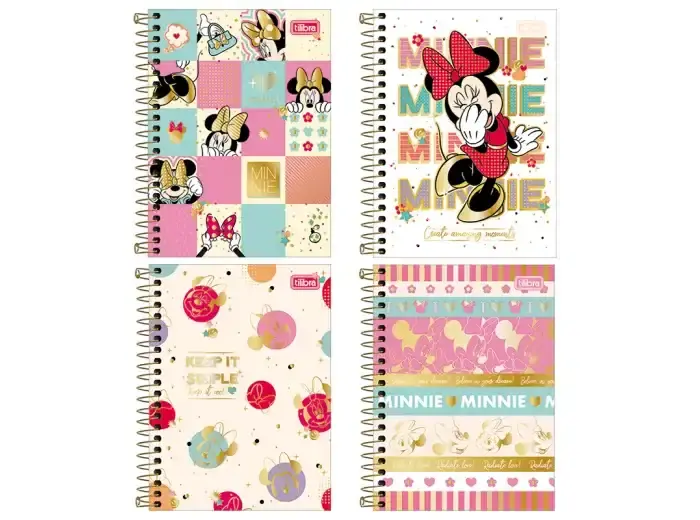 Cuadernola Tilibra Minnie Mouse Tapa Dura Raya Espiral 80 H
