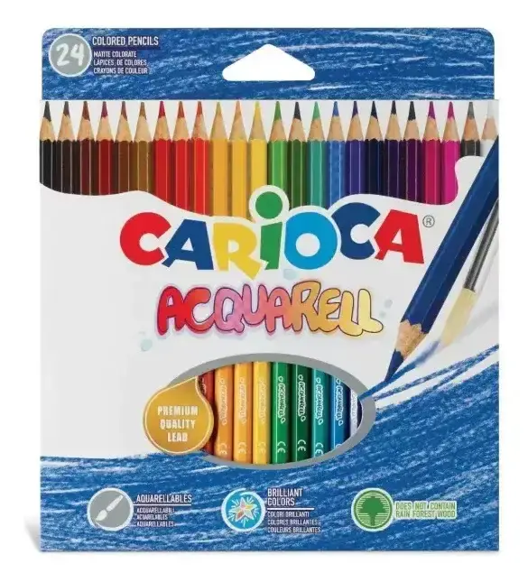 Lápices Acuarelables Carioca Acquarell Caja X 24 Colores