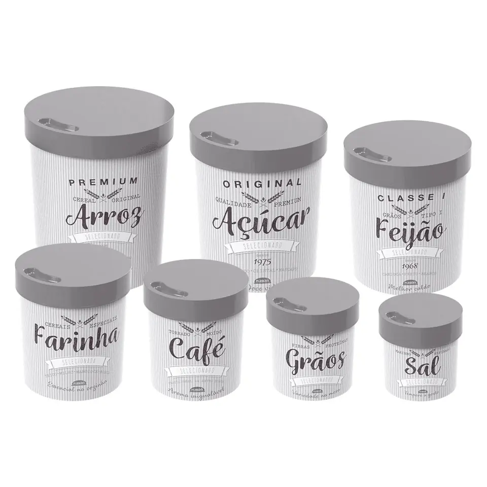 Pack 7 Pote Recipientes Organizadores Tarro Frasco Alimentos
