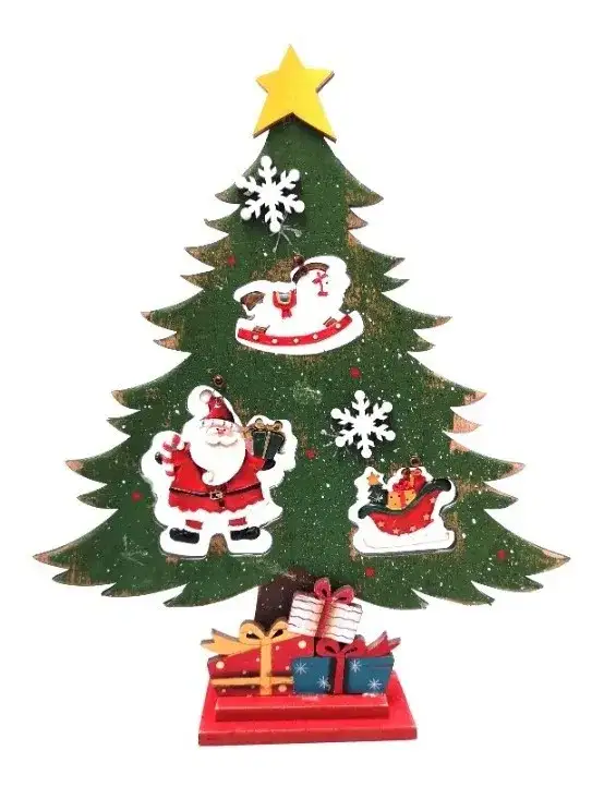 Adorno Navideño Árbol Navidad De Madera 31 Cm