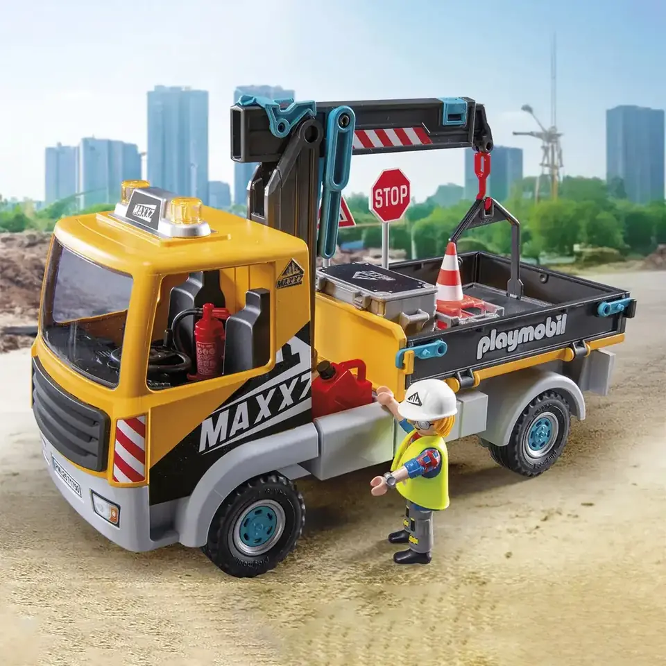 Camión Construcción Grúa Playmobil 55 Piezas Figuras Juguete