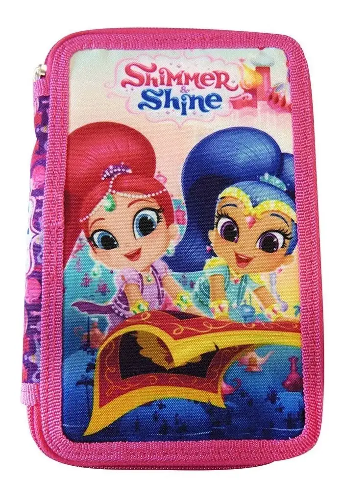 Cartuchera Tipo Libro 3 Pisos Shimmer & Shine Original