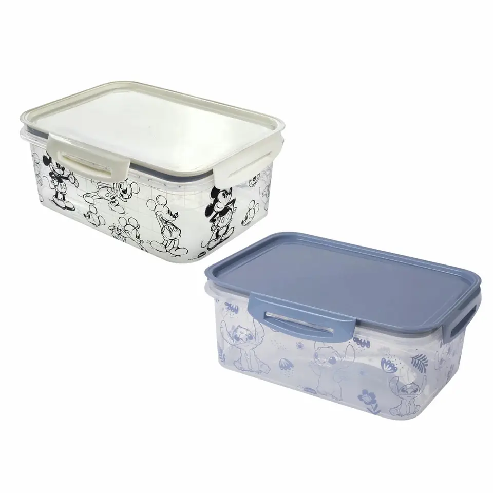 Pote Recipiente Rectangular Traba Broches 2,6 L Varios Personajes