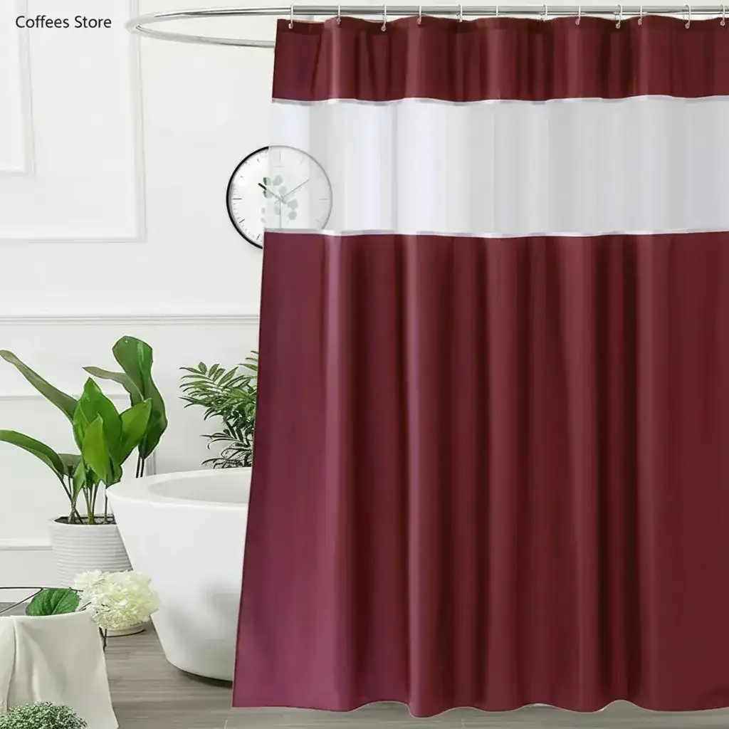 Cortina De Baño 180x180 Cm Gruesa Aros Plastico Bukara Lisa