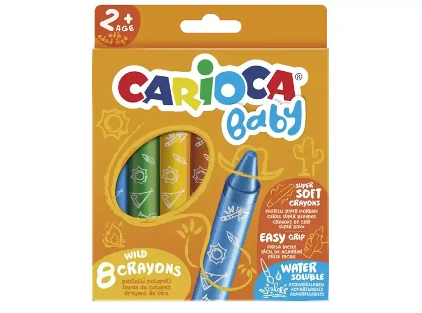 Crayones Carioca Baby Wild Caja X 8 Colores