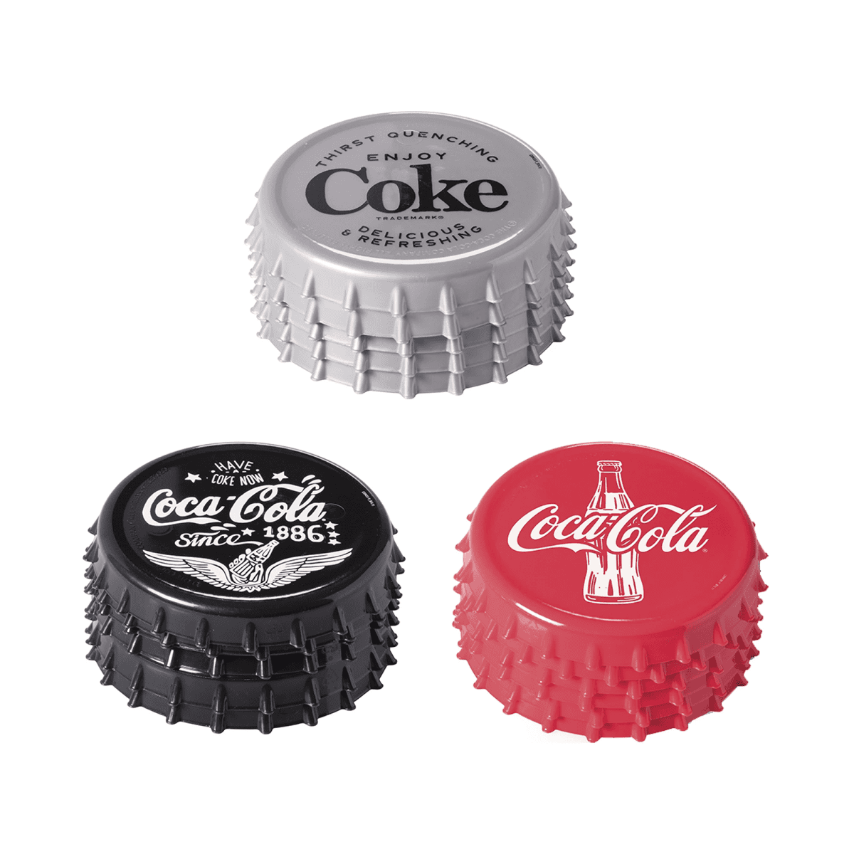 Pack x 6 Posavasos 9,8x3,8 cm Coca Cola Surtido