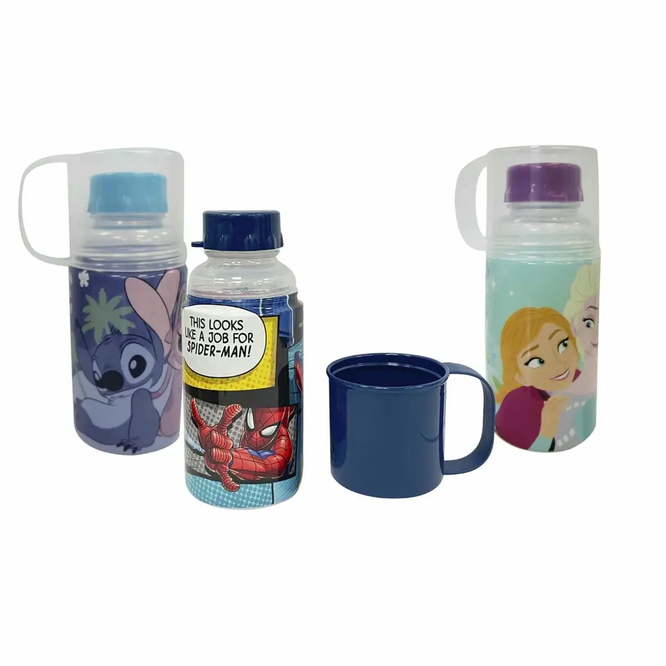Botella 2 en 1 Botella 300 ml y Taza 100 ml Varios Personajes