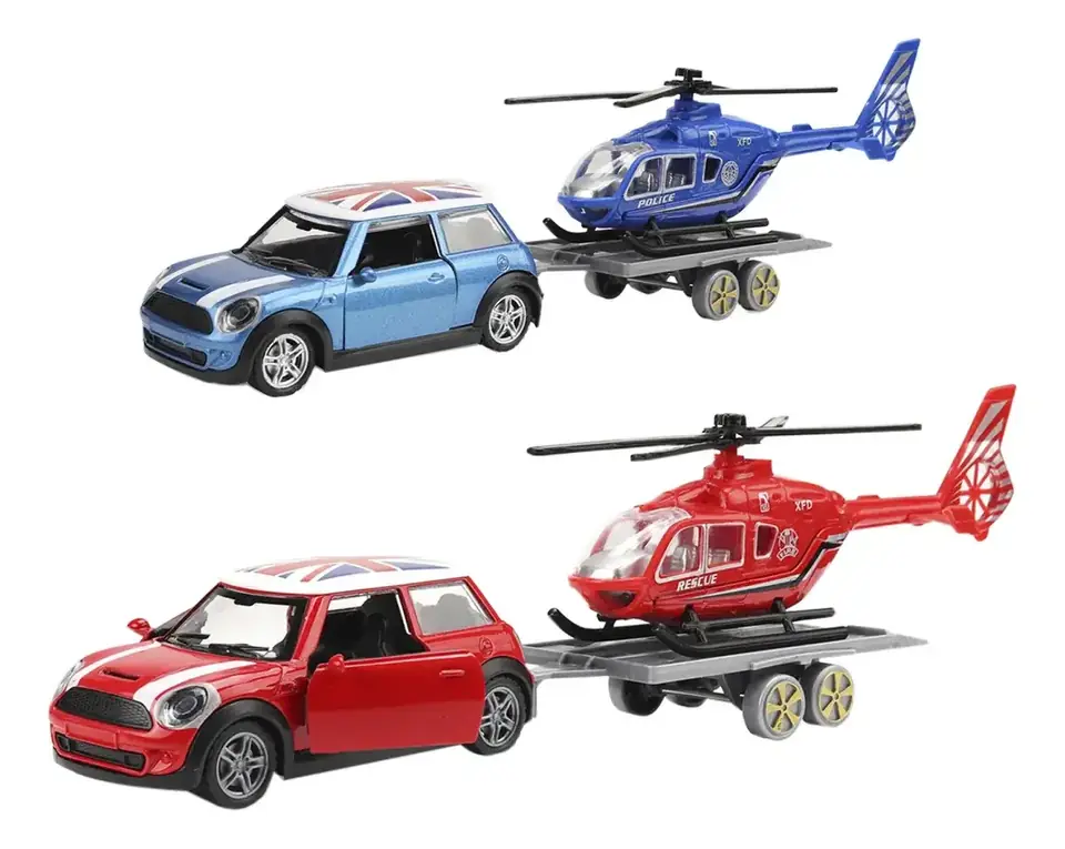Juguete Auto Con Helicóptero Diseño Surtido 30x10 Cm Surtido