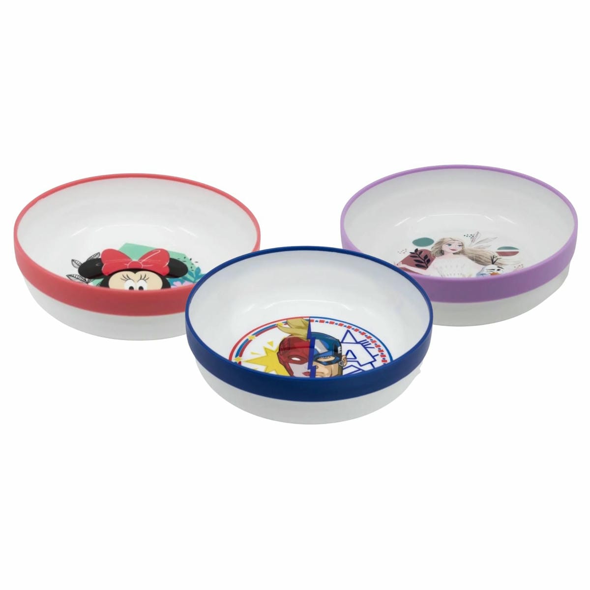 Plato Hondo Bowl Plástico Bicolor Microondas 15cm Varios Personajes