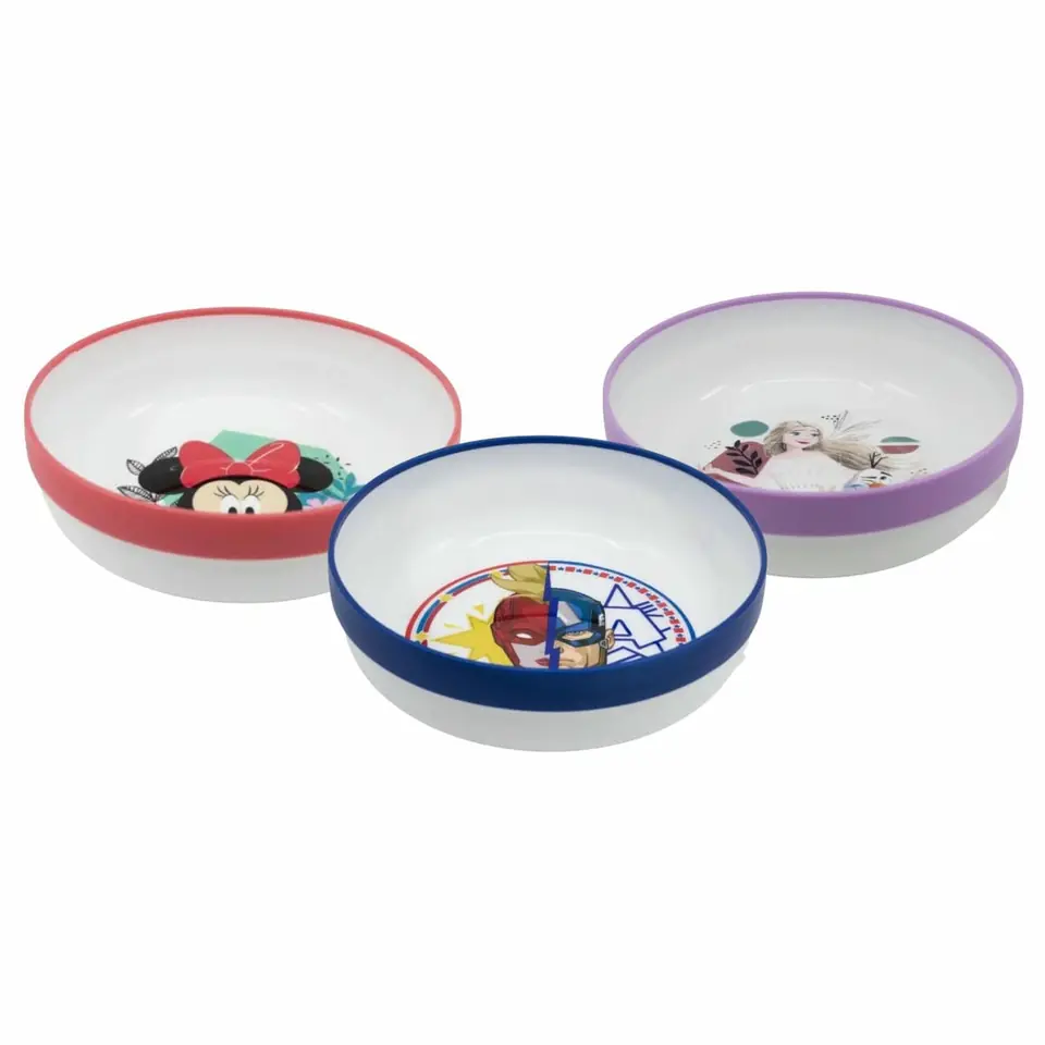Plato Hondo Bowl Plástico Bicolor Microondas 15cm Varios Personajes