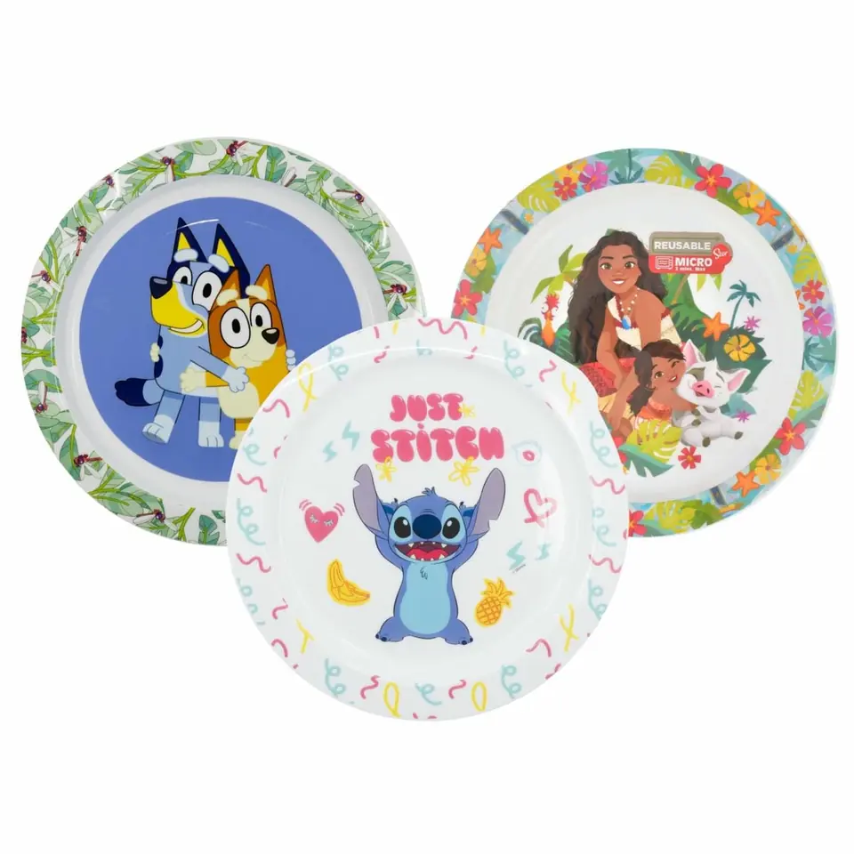 Plato Llano Plástico Stor Micro 20 Cm Redondo Varios Personajes