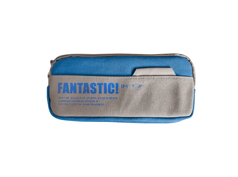Cartuchera Campus rectangular 2 cierres con bolsillo Fantastic