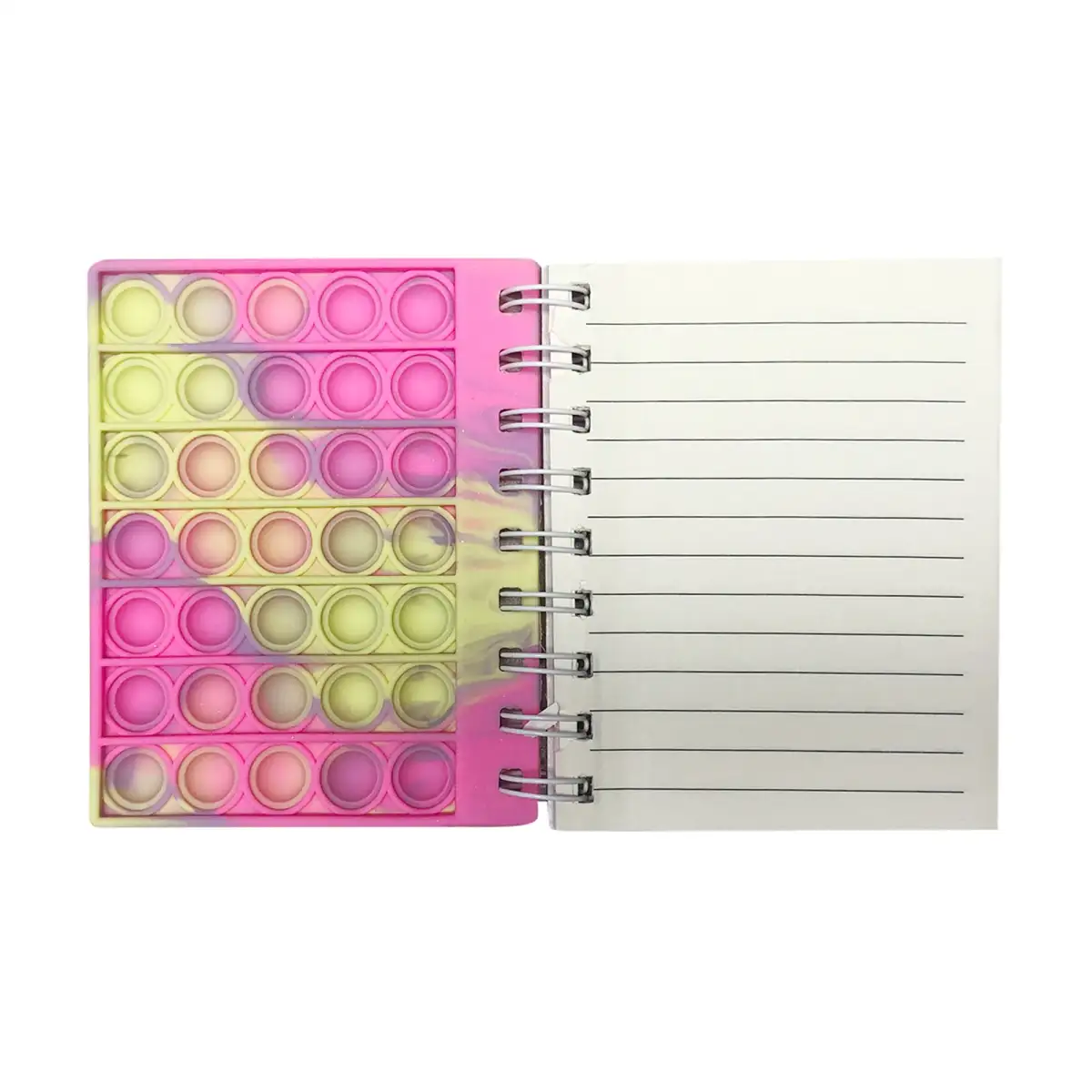 Libreta Pop It 12 X 9 Cm Con Rulo Multicolor Rosa Cuaderno