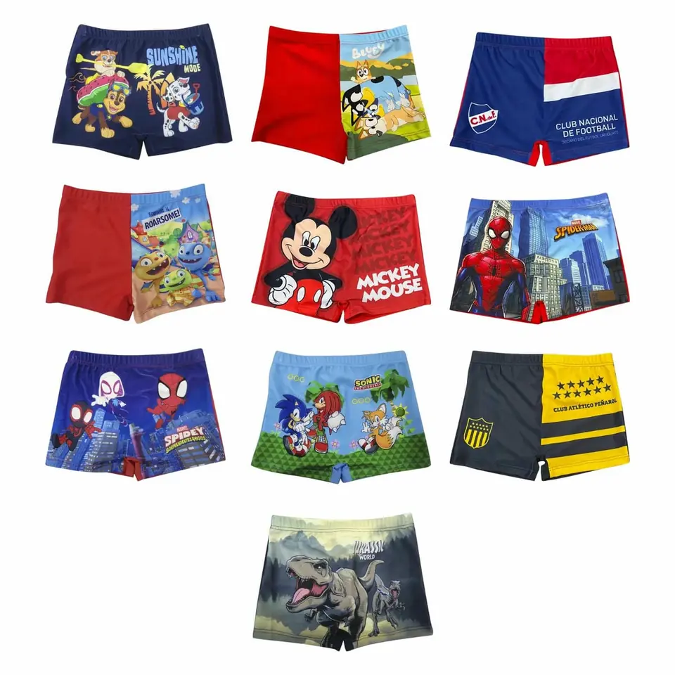Traje Baño Malla Short Infantil Talle S Al G