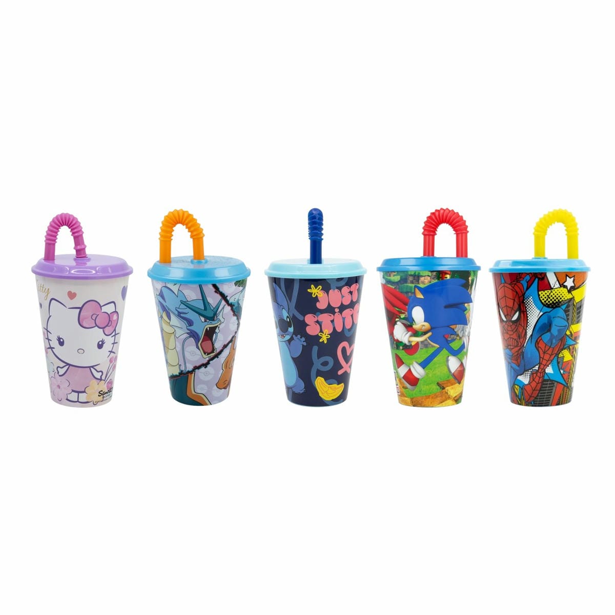 Vaso Plástico Con Pajita Retráctil 430 Ml Varios Personajes