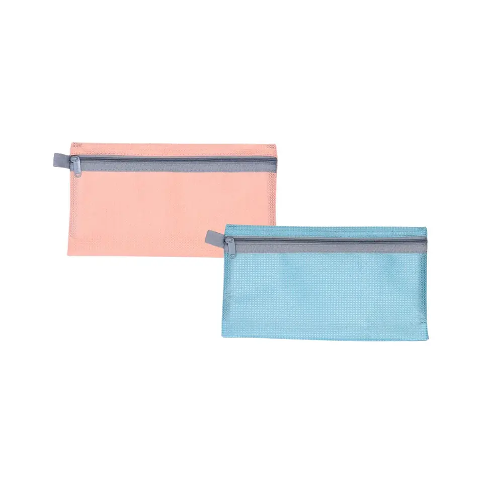 Cartuchera Bolsa Multiuso Campus Con Cierre Gris Pvc 23 X 13