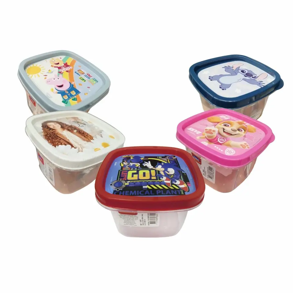 Pote Plástico 500ml 11,5x11x5x8 Cm Libre Bpa Varios Personajes
