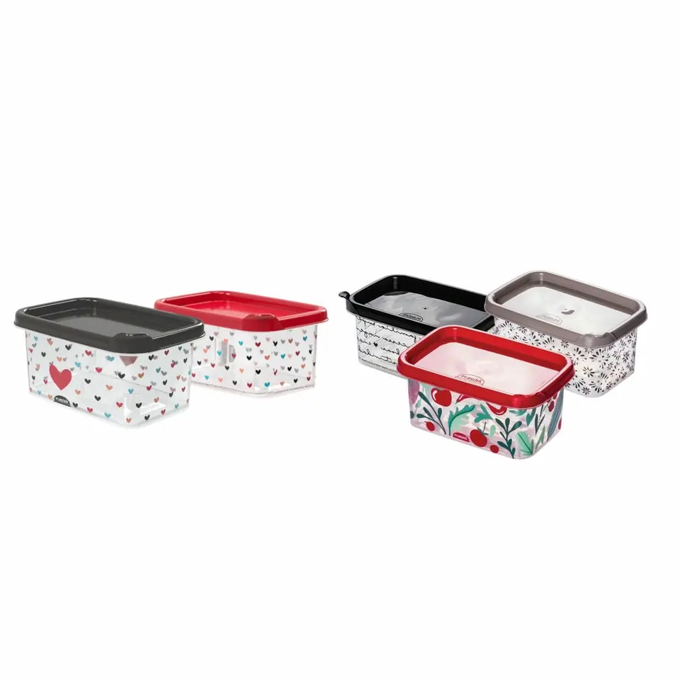 Pote Recipiente Rectangular Con Diseños 370 Ml Conect