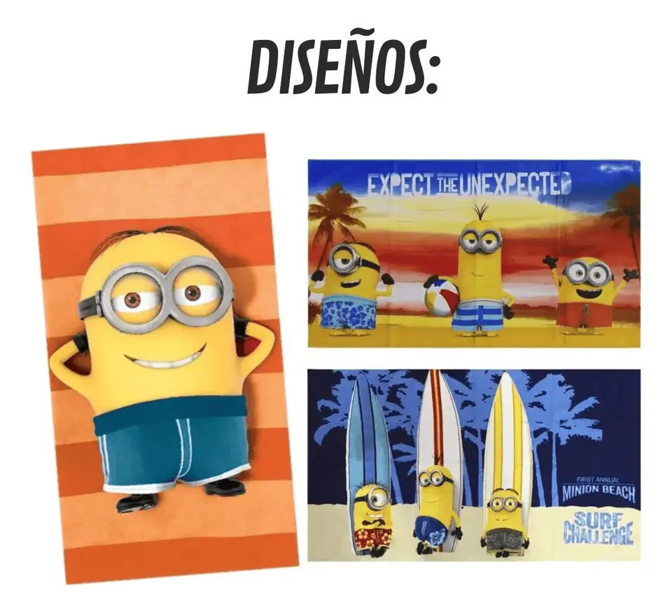 Toalla / Toallón Minions Playero Playa 130x70 Oficial