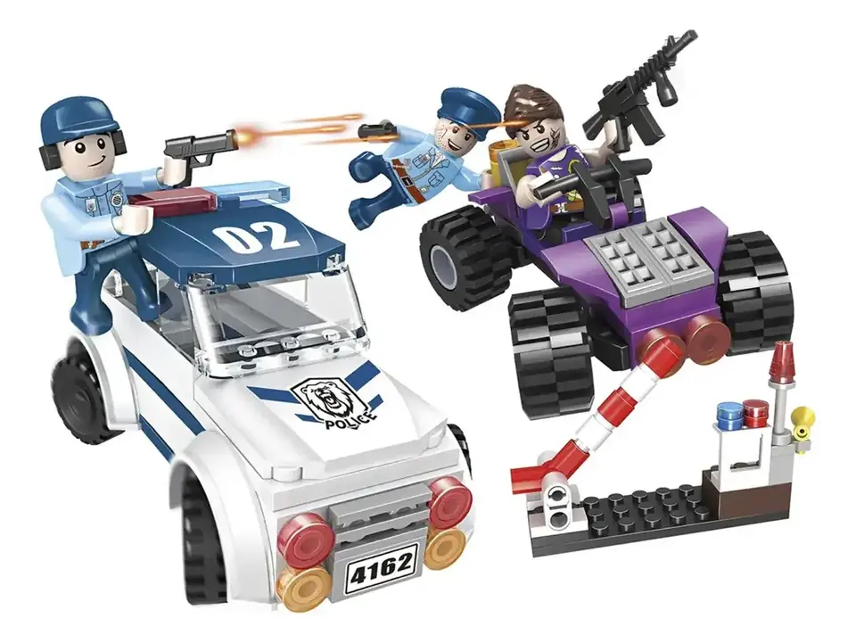 Juego Encastre Policías 116 Piezas Cogo Ladron Niño Juguete