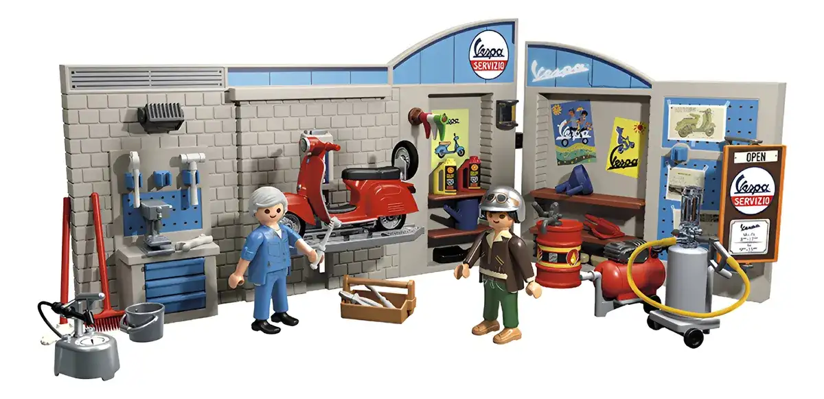 Mecánico De Vespa Años 60 Playmobil 88 Pzs Figuras Juguete