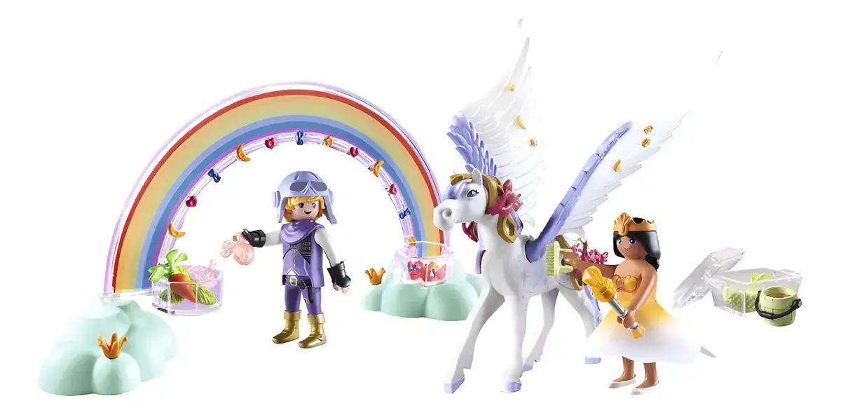 Pegaso Con Arcoíris Playmobil 85 Piezas Con Figuras Juguete