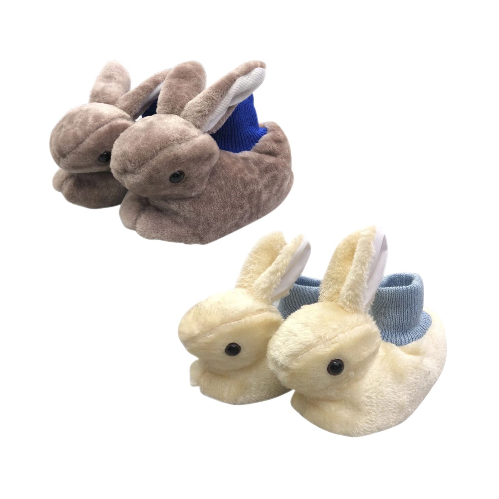Pantufla Peluda Conejo Beige Marrón Talle 24 Al 29 Infantil