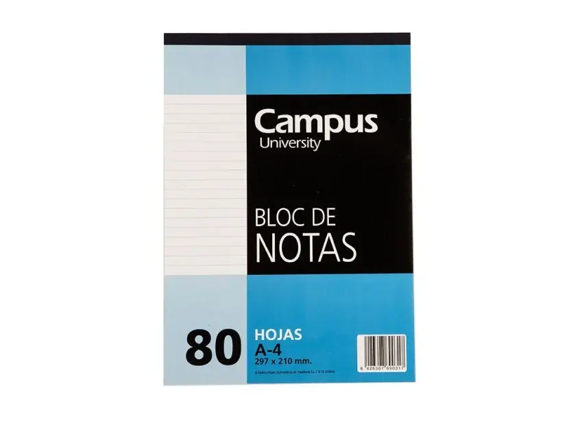 Block Notas Campus Rayado 80 Hojas A4 21 X 29,7 Cm Escolar