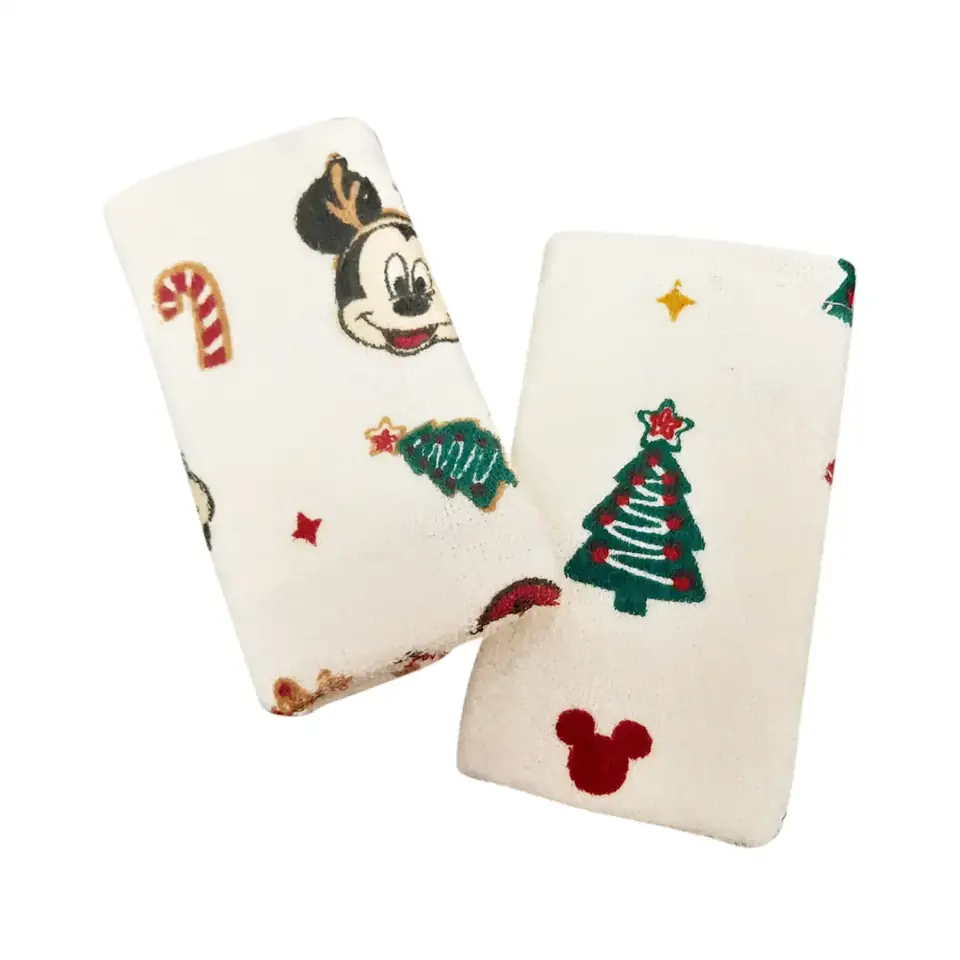 Pack X 2 Toallas Social De Navidad Mickey 30x45 Cm Algodon