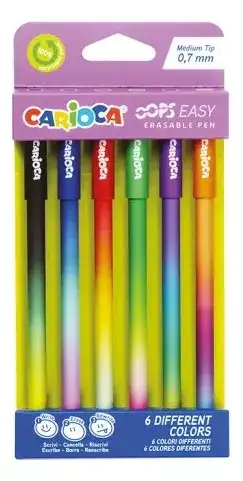 Bolígrafo Borrable Carioca Oops Easy Caja X 6 Colores