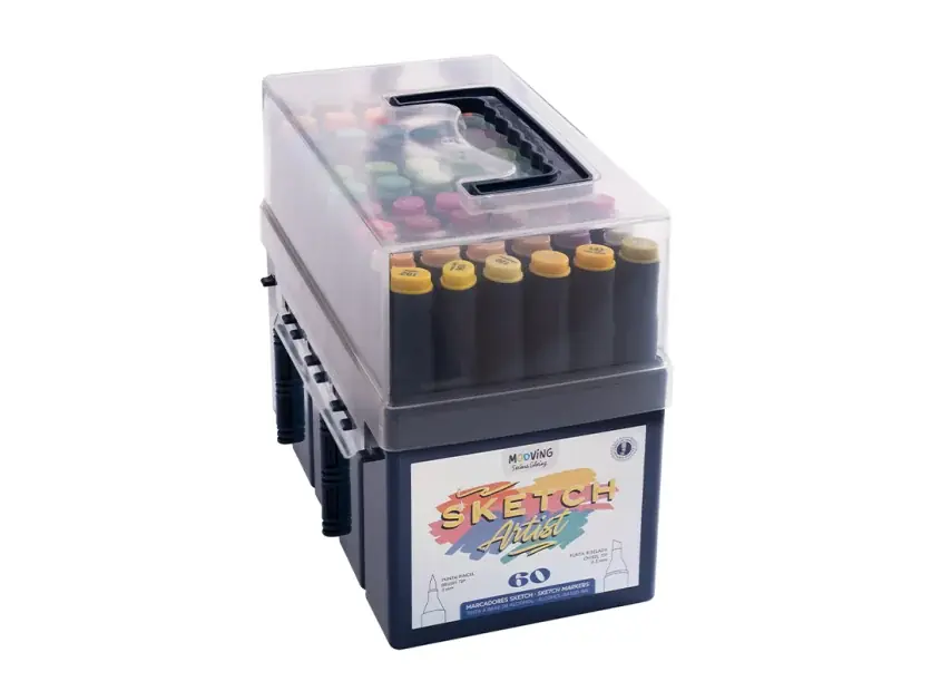 Pack 60 Marcadores Sketch Artist Doble Punta Mooving