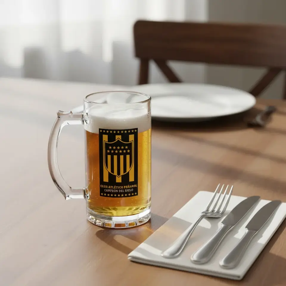 Jarra De Cerveza Peñarol o Nacional Futbol Vidrio Oficial