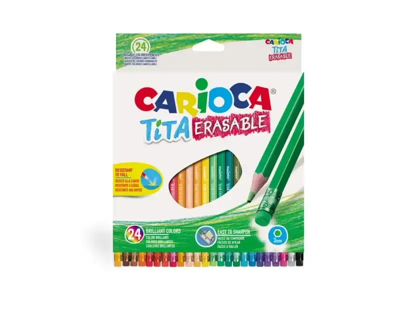 Lápices De Colores Borrables Carioca Tita Caja X 24 Colores