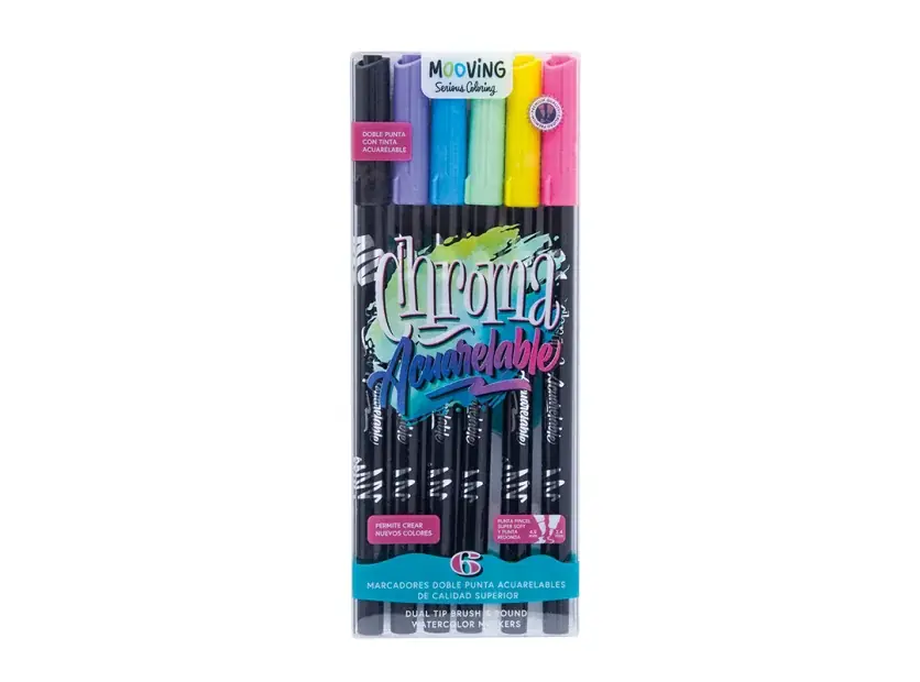 Pack 6 Marcadores Chroma Acuarelables Mooving