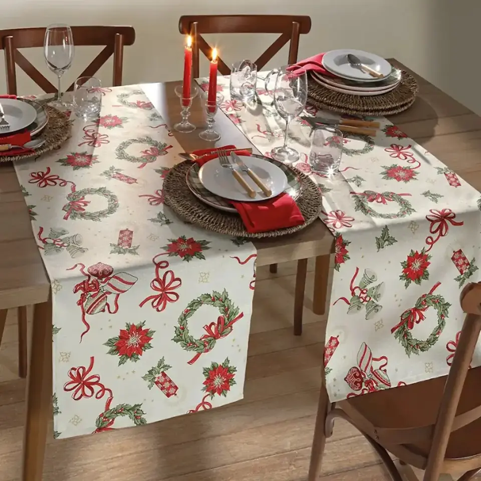 Mantel Sendero De Mesa 45 X 160 Cm Natalia Navidad Año Nuevo