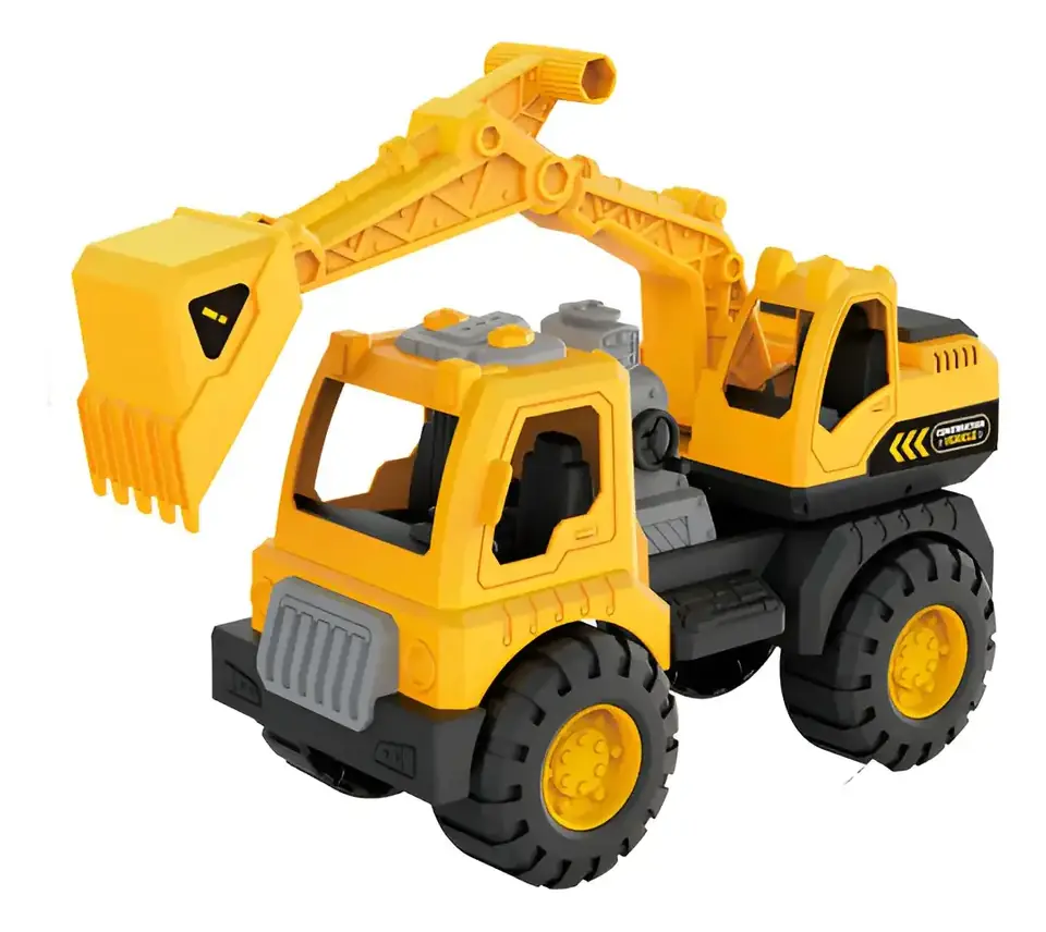 Camión Excavadora Plástico 14 X 26 Cm Amarillo Niño Juguete