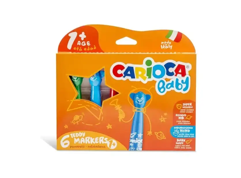 Marcadores gruesos Carioca Baby Caja x 6 colores