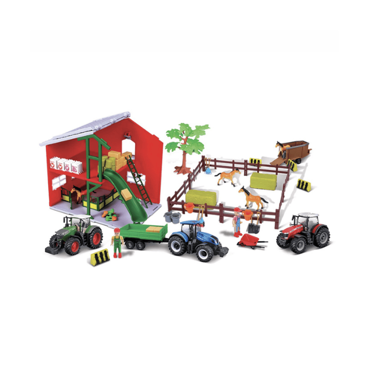 Bburago Juego de Granja Establo con Tractor Fendt FarmLand