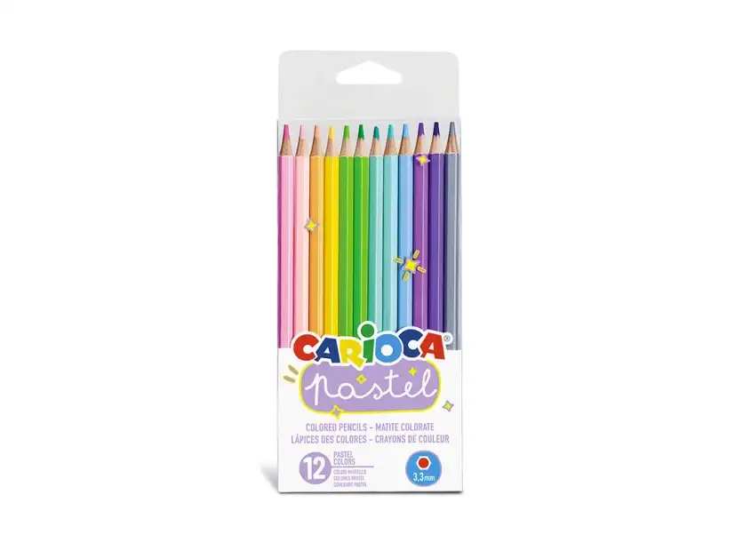 Lápices De Colores Carioca Estuche X 12 Colores Pastel
