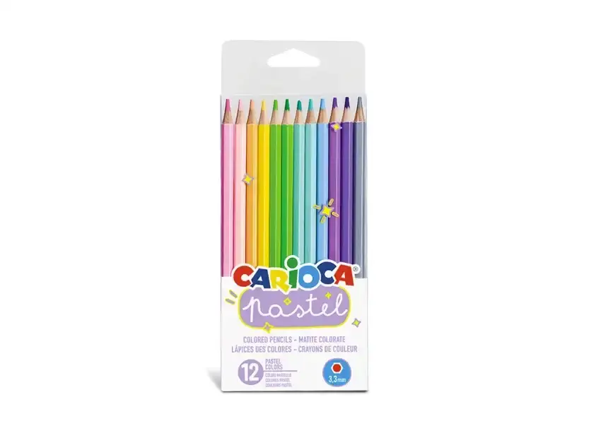 Lápices De Colores Carioca Estuche X 12 Colores Pastel